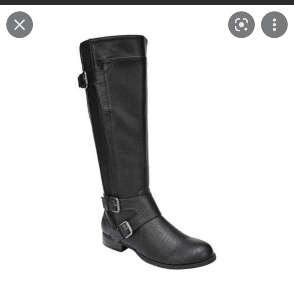 Lifestride black riding buckle boots womens 9.5